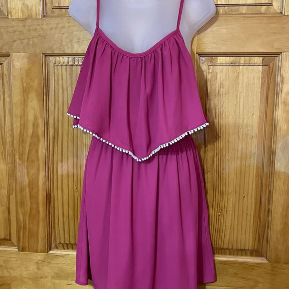 Magenta Mini Dress Sz 8 - 10 Medium NWT
w/White Cotton Ball Tassels - Picture 2 of 16